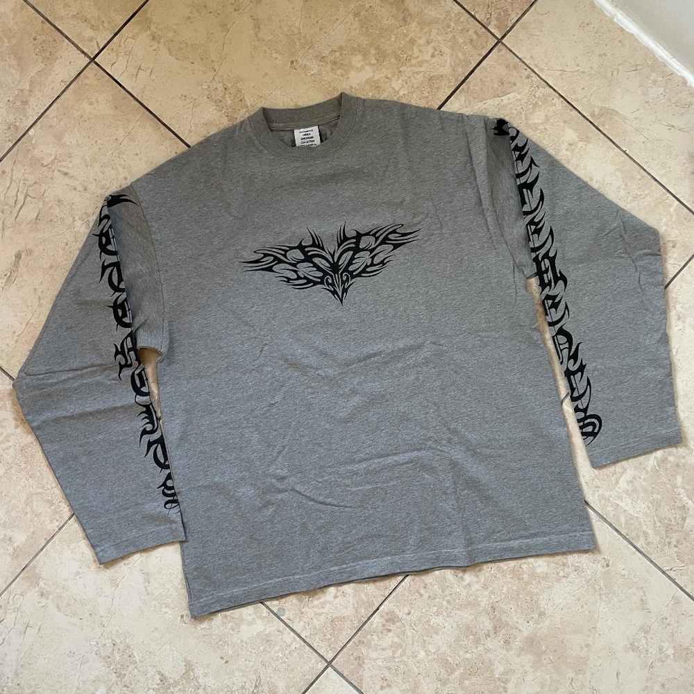 Vetements Grey Gothic Logo Long-Sleeve T-shirt